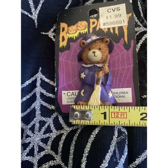 Halloween Vintage 1997 CVS Boo Party HALLOWEEN LAPELPIN 586891 Bear Wizard Witch - Picture 4 of 4